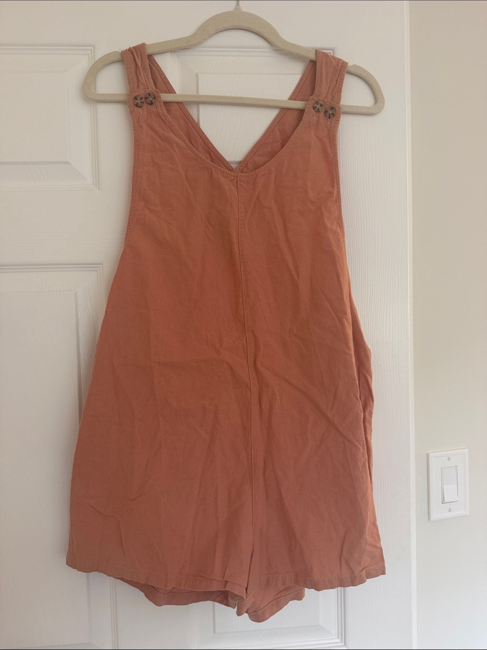 Rhythm. Rust Orange V-Neck Sleeveless Romper